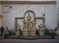 Saint John of Nepomuk and angels statues at Primates Palace - Bratislava, Slovakia