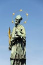 Saint John of Nepomuk statue, Charles Bridge, Prague, Czech Republic Royalty Free Stock Photo