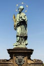 Saint John of Nepomuk statue, Charles Bridge, Prague, Czech Republic Royalty Free Stock Photo