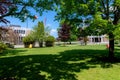 Trees and the shady lawn at the University of New Brunswick, Saint John campus