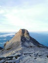 Saint John Peak at Mount Kinabalu at the height of 4091m above sea level and also notable with a face like creature. Royalty Free Stock Photo