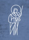 Saint Joseph digital minimal illustration Royalty Free Stock Photo