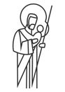 Saint Joseph digital minimal illustration Royalty Free Stock Photo