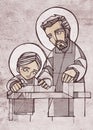 Saint Joseph and Jesus Christ as child