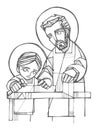 Saint Joseph and Jesus Christ as child