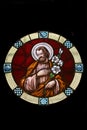 Saint Joseph, stained glass window in Basilica Assumption of the Virgin Mary in Marija Bistrica, Croatia Royalty Free Stock Photo