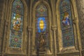 Saint Joseph Statue Stained Glass Notre Dame Church Nice France Royalty Free Stock Photo