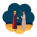 Saint joseph with wise king character Royalty Free Stock Photo