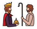 Saint joseph with wise king character Royalty Free Stock Photo