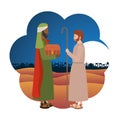 Saint joseph with wise king character Royalty Free Stock Photo