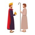 Saint joseph with wise king character Royalty Free Stock Photo