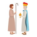 Saint joseph with wise king character Royalty Free Stock Photo