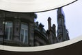 Saint-Josse, Brussels Capital Region, Belgium : Abstract view of the building of the Flemish parliament, reflected in a