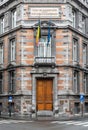 Saint-Josse, Brussels Capital Region, Belgium : Facade and entrance of the main building of the Flemish Parliament