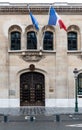 Saint-Josse, Brussels Capital Region, Belgium- Facade and sign of the French embassy