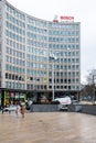 Saint-Josse, Brussels Capital Region, Belgium : Madou square with the building of the Vlaams Belang right wing