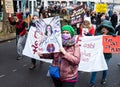 Saint-Josse, Brussels Capital Region, Belgium- Protesters for woman rights against violence and gender equality