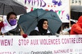 Saint-Josse, Brussels Capital Region, Belgium - Protesters for woman rights against violence and gender equality