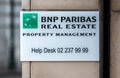 Saint-Josse, Brussels Capital Region, Belgium- Sign of the BNP Paribas Real estate Property Management