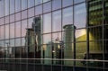 Saint Josse, Brussels Capital Region, Belgium - Skyscrapers reflecting in the glass of the Finance Tower at dusk Royalty Free Stock Photo