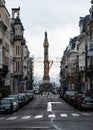 Saint-Josse, Brussels Capital Region, Belgium : Street and Congress Column with the monument of the Unknown Soldier