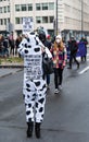 Saint-Josse, Brussels Capital Region, Belgium-Veganist protesters for woman rights and animal protection