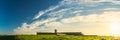 Saint Julian Fortress lighthouse behind grassland, Oeiras, Lisbon