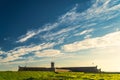 Saint Julian Fortress lighthouse behind grassland, Oeiras, Lisbon