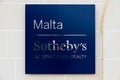 Sign of the Malta Sotheby\'s international realty office