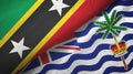 Saint Kitts and Nevis and British Indian Territory two flags textile cloth