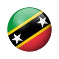 Glossy circle badge flag of Saint Kitts and Nevis