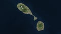 Saint Kitts and Nevis highlighted. Low-res satellite