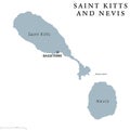 Saint Kitts and Nevis political map Royalty Free Stock Photo