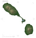 Saint Kitts and Nevis shape on white. Pale