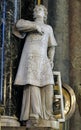 Saint Lawrence of Rome statue on the main altar in the St John the Baptist church in Zagreb, Croatia Royalty Free Stock Photo