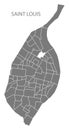 Saint Louis Missouri city map with neighborhoods grey illustration silhouette shape Royalty Free Stock Photo