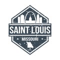 Saint Louis Missouri USA Travel Stamp Icon Skyline City Design. Vector Passport Seal. Royalty Free Stock Photo