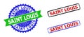 SAINT LOUIS Rosette and Rectangle Bicolor Badges with Corroded Styles