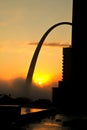 Saint Louis Sunrise and Gateway Arch Royalty Free Stock Photo