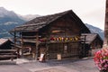 Traditional alpine chalet in St-Luc in the Swiss Alps Royalty Free Stock Photo