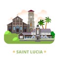 Saint Lucia country design template Flat cartoon s