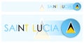 SAINT LUCIA flag horizontal web banner in modern neomorphism style. Webpage ST LUCIA country header button for mobile application