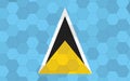 Saint Lucia flag illustration. Futuristic Saint Lucian flag graphic with abstract hexagon background vector. Saint Lucia national