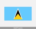 National Flag of Saint Lucia. Saint Lucian Country Flag Detailed Banner. EPS Vector Illustration Cut File