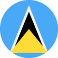 Saint Lucia Flag Vector Round Flat Icon Royalty Free Stock Photo