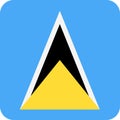 Saint Lucia Flag Vector Square Flat Icon Royalty Free Stock Photo