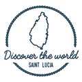 Saint Lucia Map Outline. Vintage Discover the. Royalty Free Stock Photo