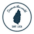 Saint Lucia map in vintage discover the world. Royalty Free Stock Photo