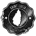 Saint Lucia map vintage stamp. Royalty Free Stock Photo