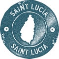 Saint Lucia map vintage stamp. Royalty Free Stock Photo